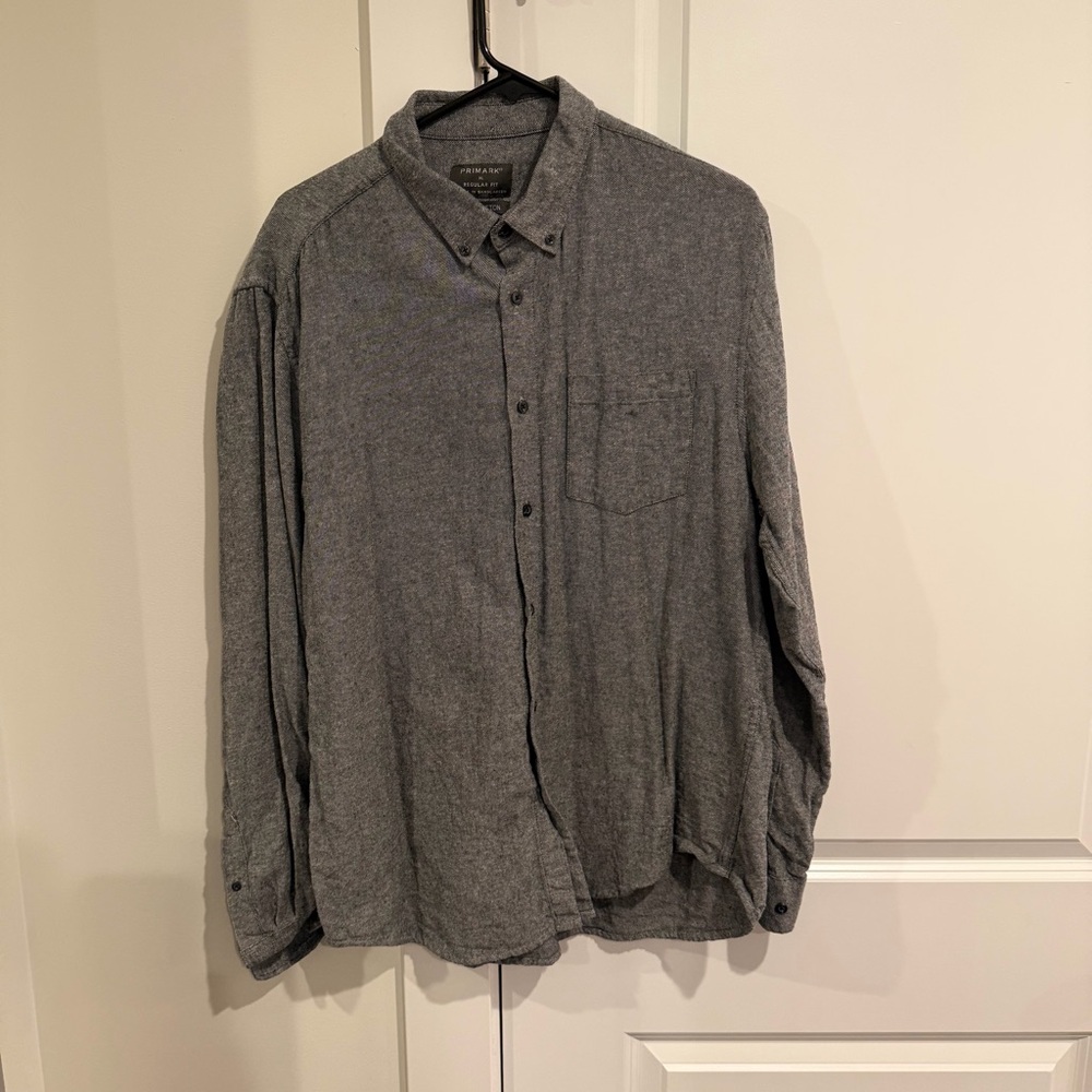 Primark Charcoal Casual Button-Down Shirt